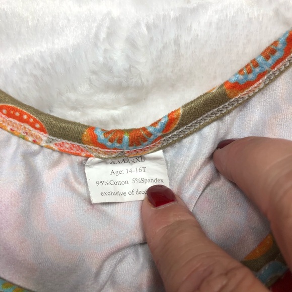 Boutique Fall Floral Ruffle Trim High Low Top size 14 - Picture 2 of 7